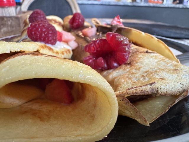 Photo of crepes with fruit.